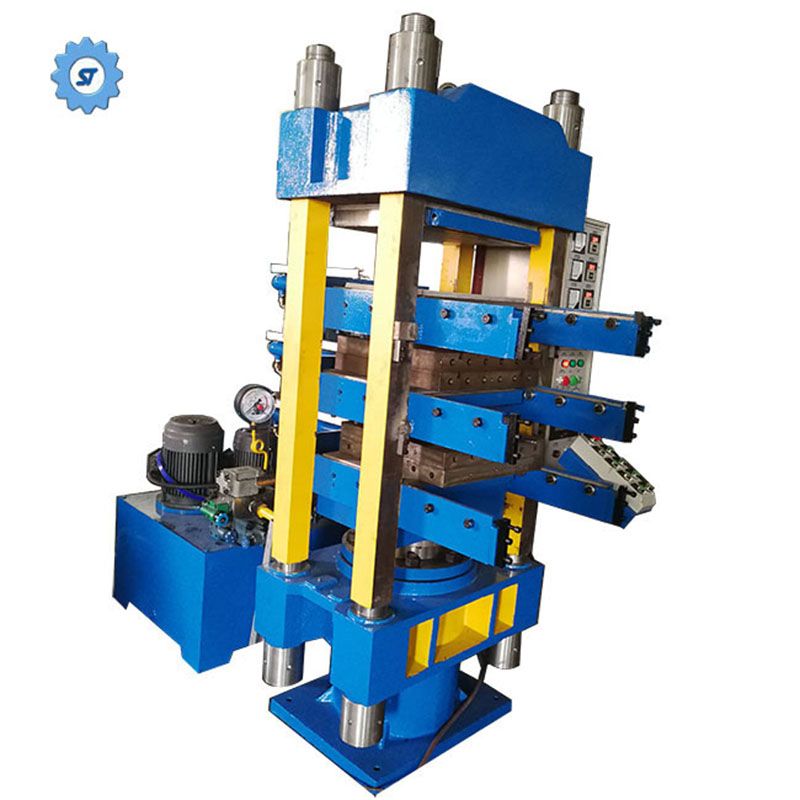 Prensa de cura e vulcanização de telhas de intertravamento de piso de borracha